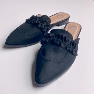 Suede slip on mule